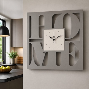 Orologio quadrato da parete moderno home fango e avorio