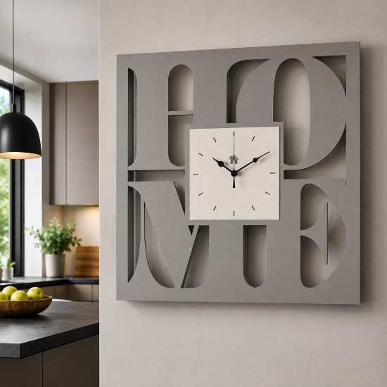 Orologio quadrato da parete moderno home fango e avorio