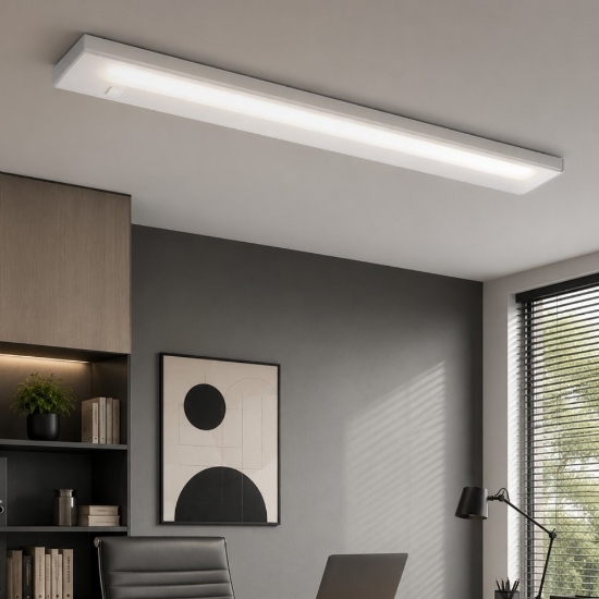Plafoniera moderna rettangolare bianca led 7w 3000k per ufficio