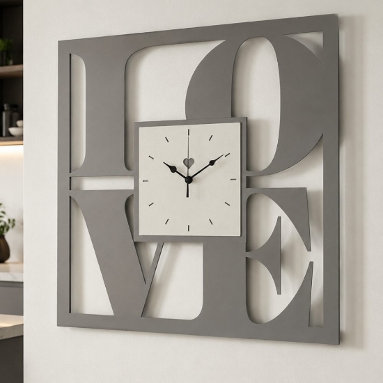 Orologio quadrato da parete design moderno fango quadrante avorio