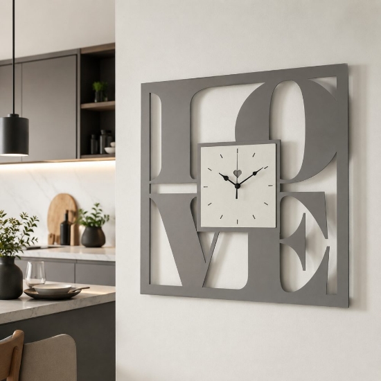 Orologio quadrato da parete design moderno fango quadrante avorio
