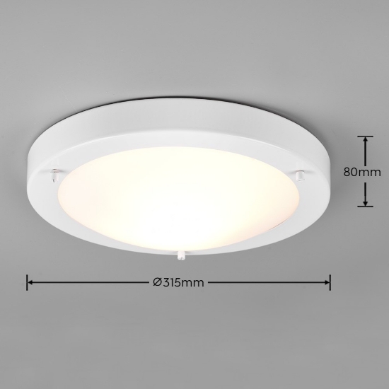 Plafoniera per bagno tonda bianca 32cm ip44
