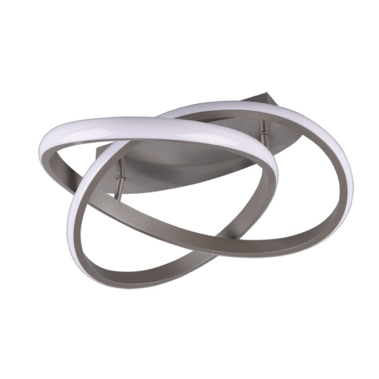 Plafoniera moderna spirale nichel opaco led 18w 3000k dimmerabile 45cm