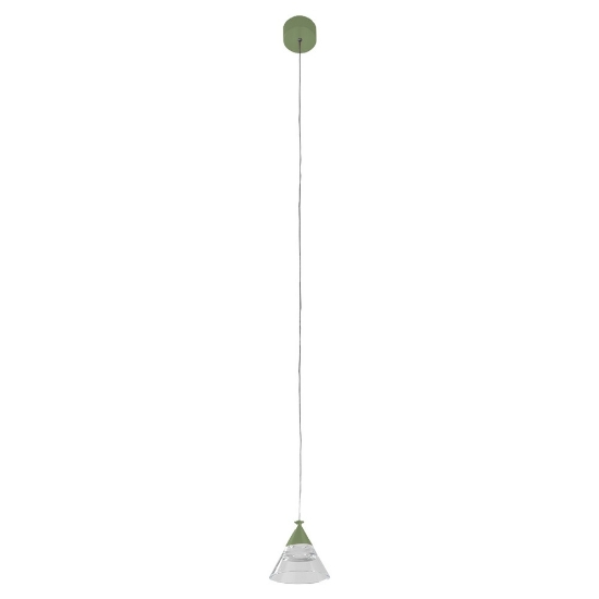 Lampada a sospensione moderna per cucina conica verde salvia led 7w cct 3000k 4000k