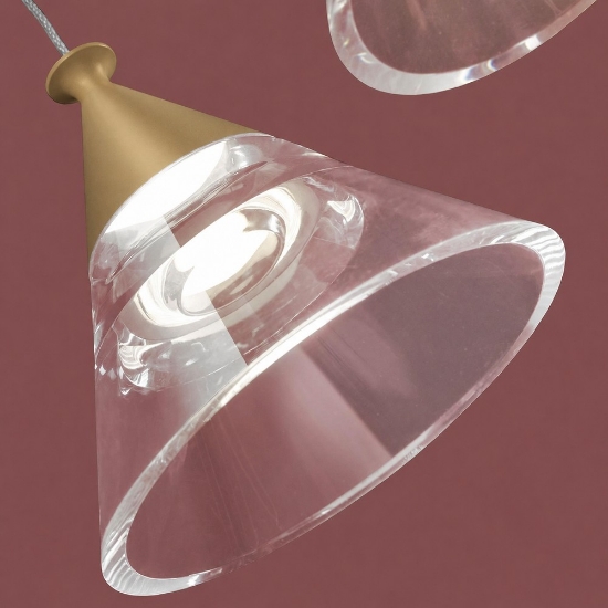 Lampada a sospensione moderna per cucina conica sabbia led 7w cct 3000k 4000k