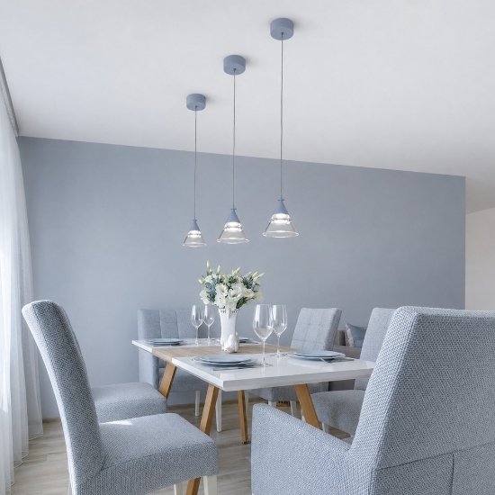 Lampada a sospensione moderna per cucina conica carta da zucchero led 7w cct 3000k 4000k