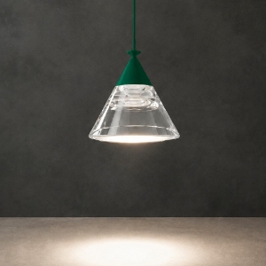 Lampada a sospensione moderna per cucina conica verde bosco led 7w cct 3000k 4000k