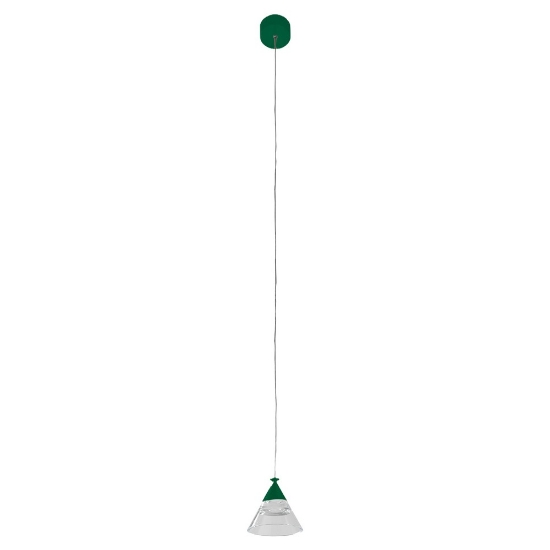 Lampada a sospensione moderna per cucina conica verde bosco led 7w cct 3000k 4000k