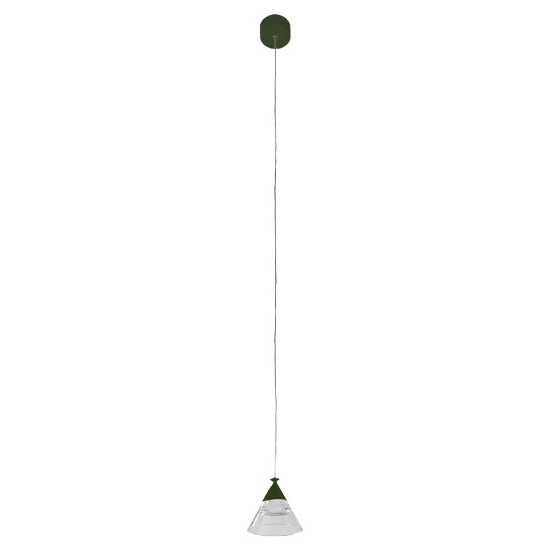 Lampada a sospensione moderna per cucina conica verde oliva led 7w cct 3000k 4000k