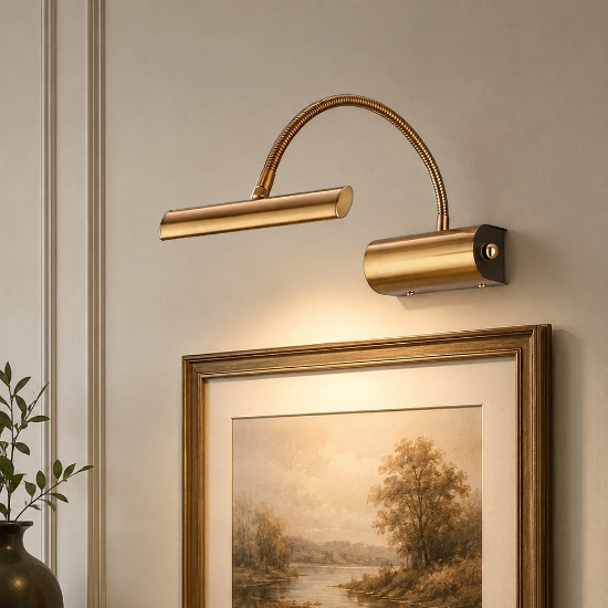 Applique da parete ottone invecchiato led 4w 3000k 18cm