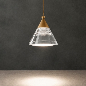 Lampada a sospensione conica moderna oro opaco per cucina led 7w cct 3000k 4000k