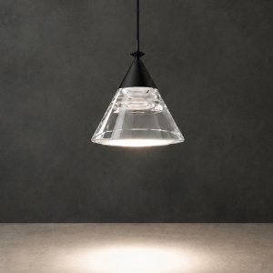 Lampada a sospensione conica moderna nero per cucina led 7w cct 3000k 4000k