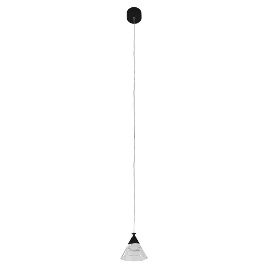 Lampada a sospensione conica moderna nero per cucina led 7w cct 3000k 4000k