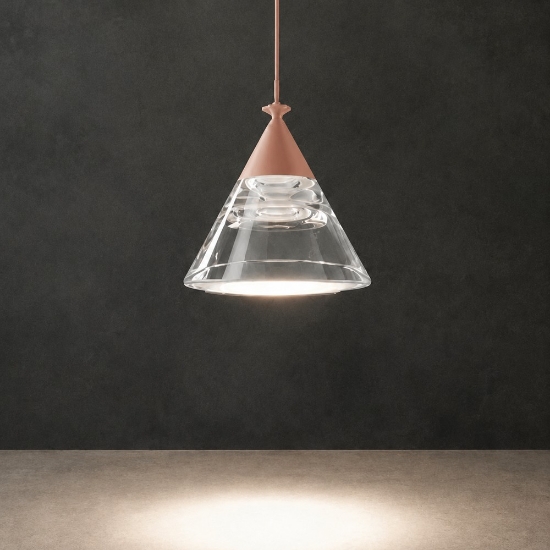 Lampada a sospensione moderna per cucina conica pesca led 7w cct 3000k 4000k
