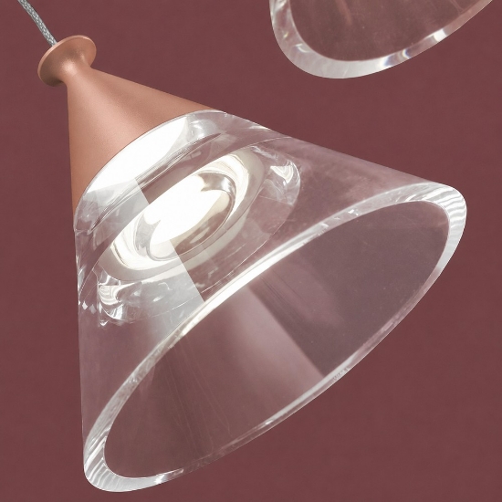 Lampada a sospensione moderna per cucina conica pesca led 7w cct 3000k 4000k
