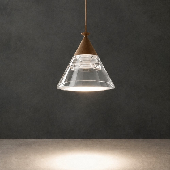 Lampada a sospensione conica moderna ruggine per cucina led 7w cct 3000k 4000k