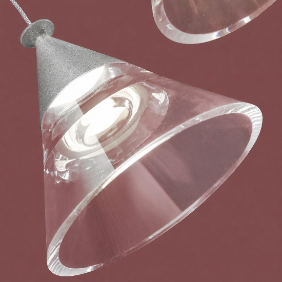 Lampada a sospensione grigio perla per cucina led 7w cct 3000k 4000k