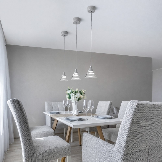 Lampada a sospensione grigio perla per cucina led 7w cct 3000k 4000k