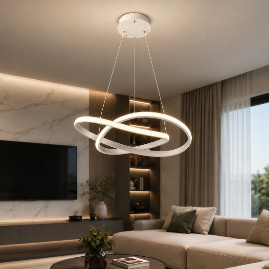Lampadario moderno nichel opaco led 3000k per salotto
