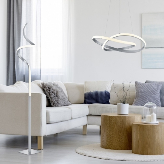 Lampadario moderno nichel opaco led 3000k per salotto