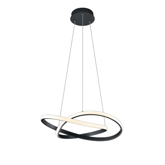Lampadario a sospensione design nero opaco led 27w 3000k