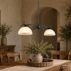 Lampadario da cucina rustico con 2 luci