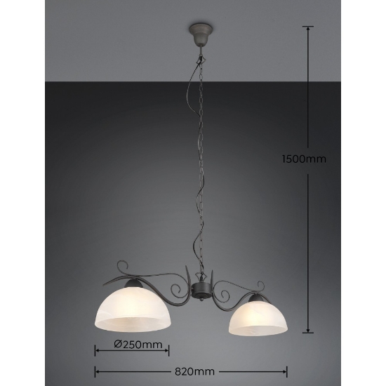 Lampadario da cucina rustico con 2 luci
