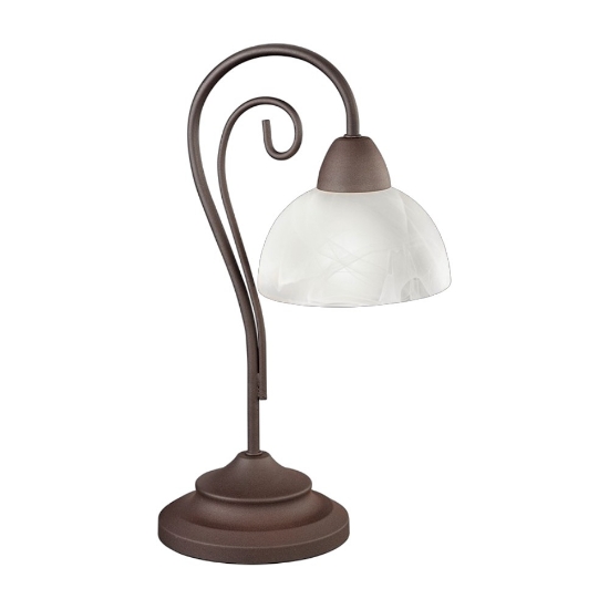 Lampada da tavolo rustica curva ruggine per soggiorno