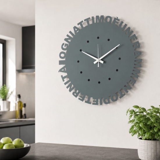 Orologio rotondo da parete moderno petrolio 40cm