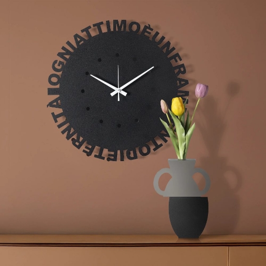 Orologio nero da parete cucina design rotondo 40cm