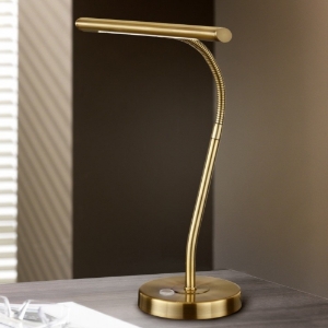 Lampada da scrivania ufficio ottone satinato led 4w 3000k