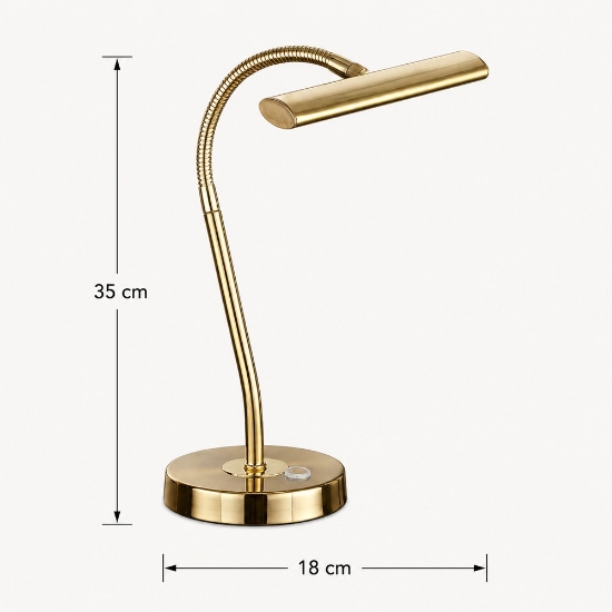 Lampada da scrivania ufficio ottone satinato led 4w 3000k