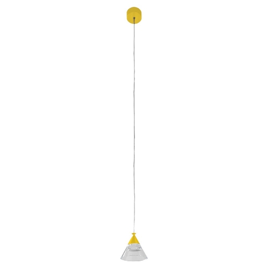 Lampada a sospensione moderna conica giallo girasole per cucina led 7w cct 3000k 4000k