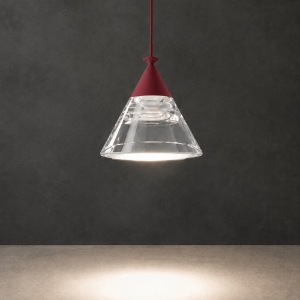 Lampada a sospensione conica moderna magenta per cucina led 7w cct 3000k 4000k