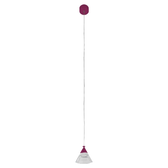Lampada a sospensione conica moderna magenta per cucina led 7w cct 3000k 4000k