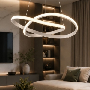 Lampadario moderno nichel opaco led 3000k per salotto
