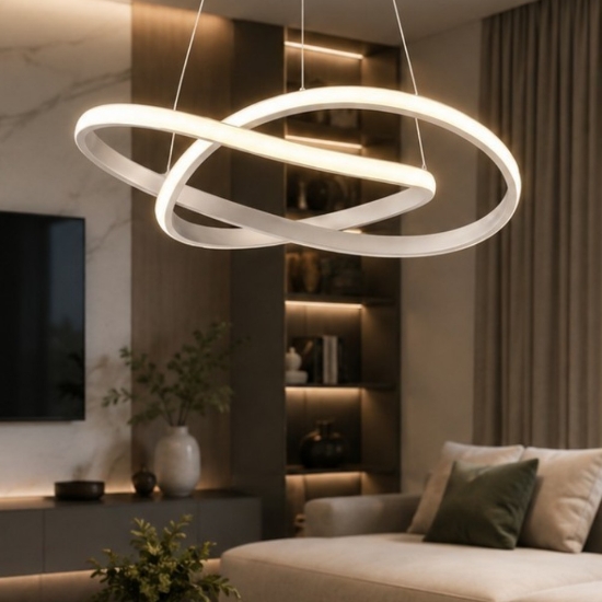 Lampadario moderno nichel opaco led 3000k per salotto