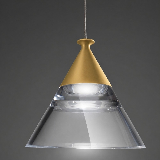 Lampada a sospensione conica moderna oro opaco per cucina led 7w cct 3000k 4000k