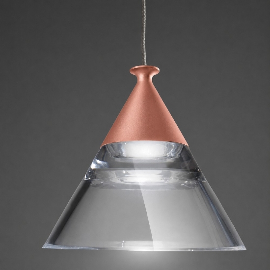 Lampada a sospensione moderna per cucina conica pesca led 7w cct 3000k 4000k