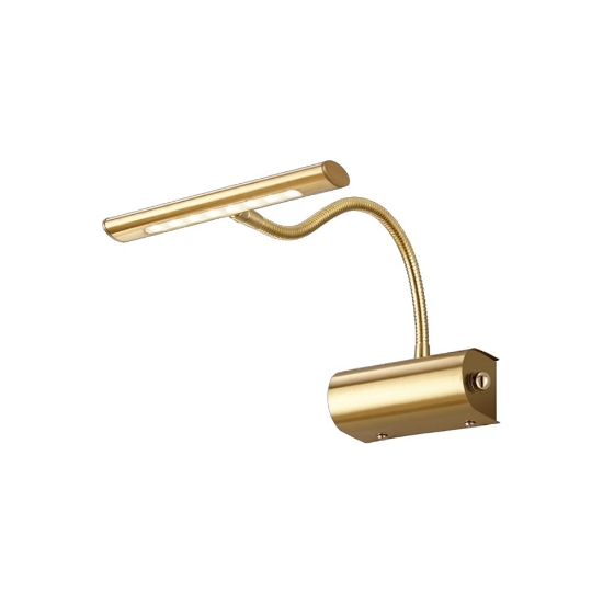Applique da parete per quadro ottone satinato led 4w 3000k 18cm