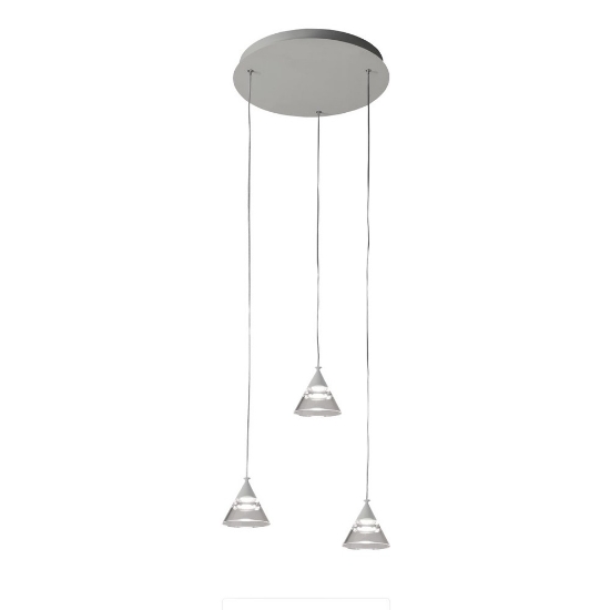 Lampadario a sospensione conico moderno bianco per cucina led 21w cct 3000k 4000k