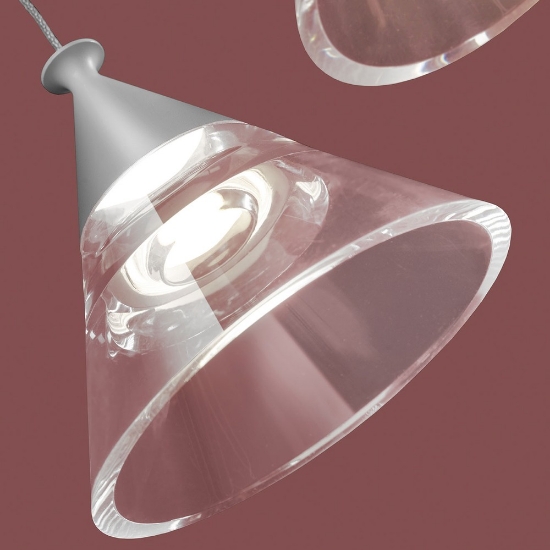 Lampadario a sospensione conico moderno bianco per cucina led 21w cct 3000k 4000k