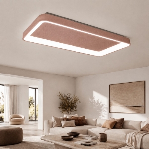 Plafoniera 70cm moderna rettangolare per soggiorno oro rosato led 60w cct 3000k 4000k