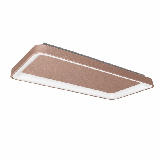 Plafoniera 70cm moderna rettangolare per soggiorno oro rosato led 60w cct 3000k 4000k