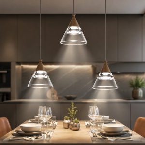 Lampadario a sospensione moderno ruggine led 21w cct 3000k 4000k per cucina