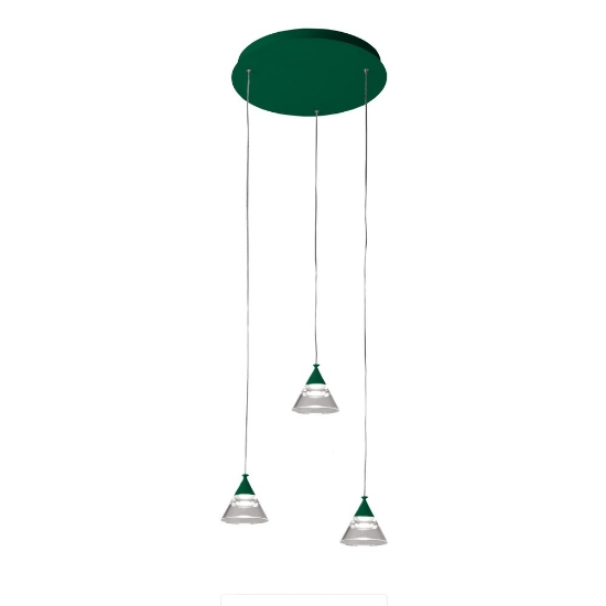 Lampadario a sospensione verde bosco per cucina led 21w cct 3000k 4000k