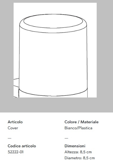 Ricambio plastico diffusore per paletto hoosic