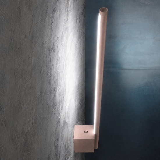 Applique led 12w cct 3000k 4500k 6500k moderna bacchetta oro rosato