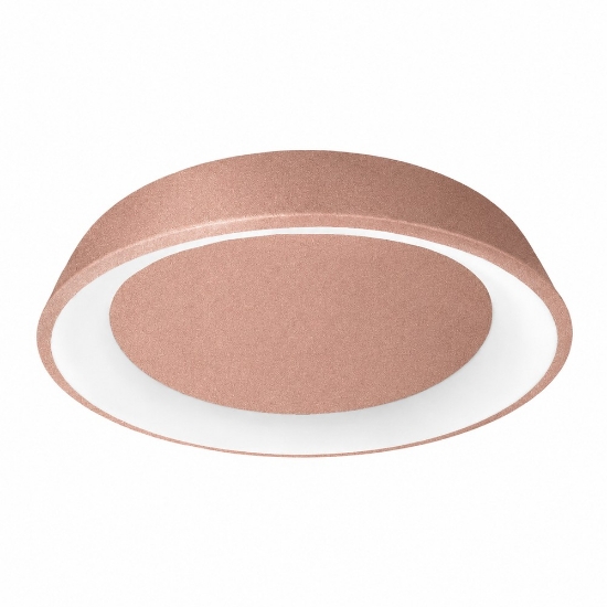 Plafoniera 60 cm moderna oro rosato anello tonda led 36w cct 3000k 4000k