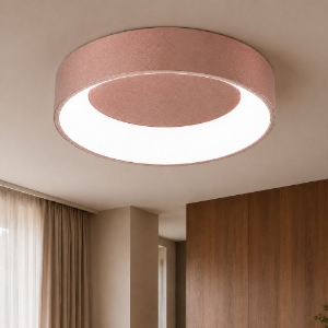 Plafoniera 80 cm moderna oro rosato anello led 96w cct 3000k 4000k